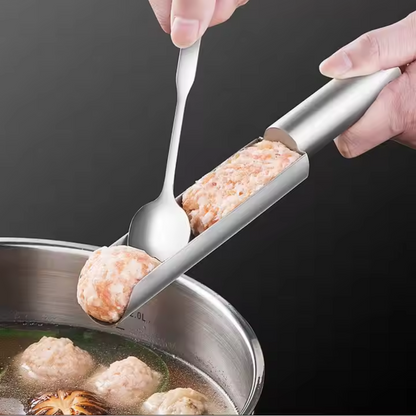 Silver stainless steel kitchen tool for cheese ball making