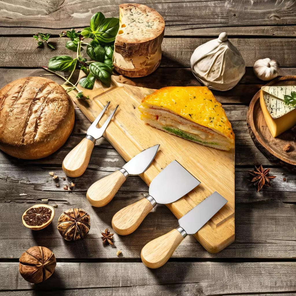 Silver cheese knife set in premium gift box – perfect gifting idea for food lovers