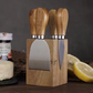 Chisel, thin, heart, and serving knives for cheese – gold stainless steel