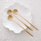 Gold plated floral stirrer for beverages