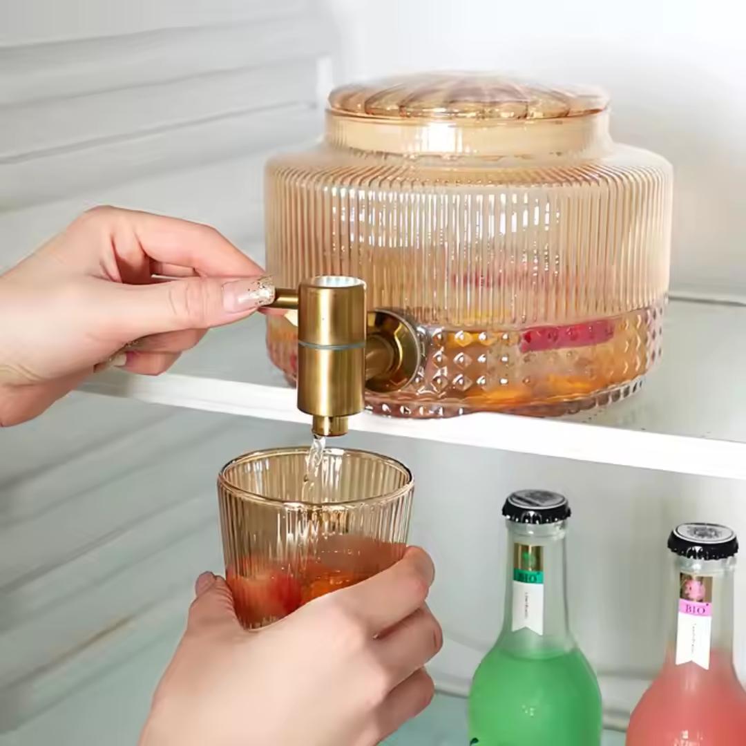 Complete amber glass drinkware set for elegant dining and gifting