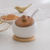 Small Porcelain Ghee Sugar Jar with wooden base & Spoon