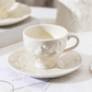 European Embossed Tea Cup and Saucer