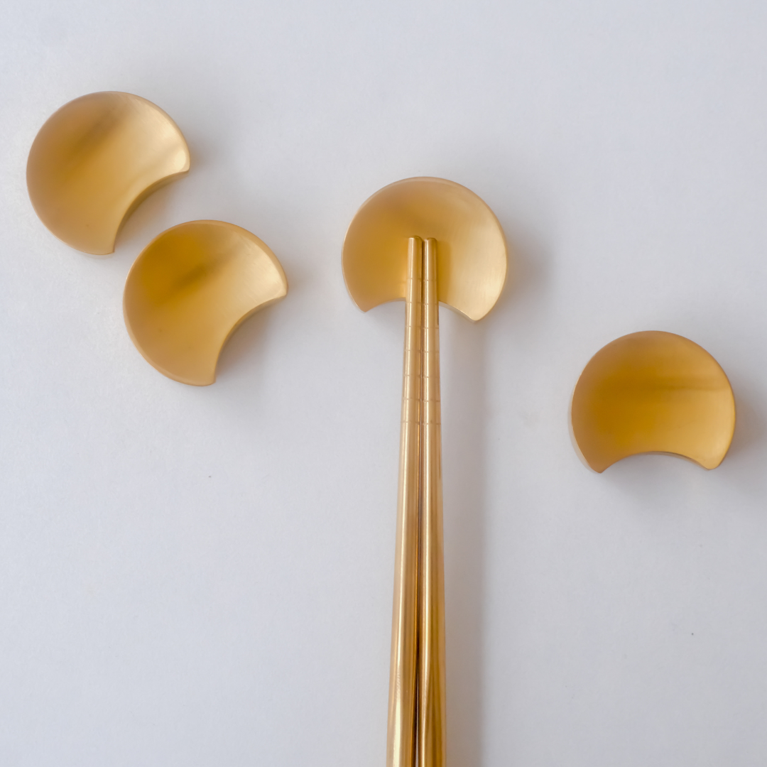 Premium goldstainless steel chopstick rests for elegant table settings