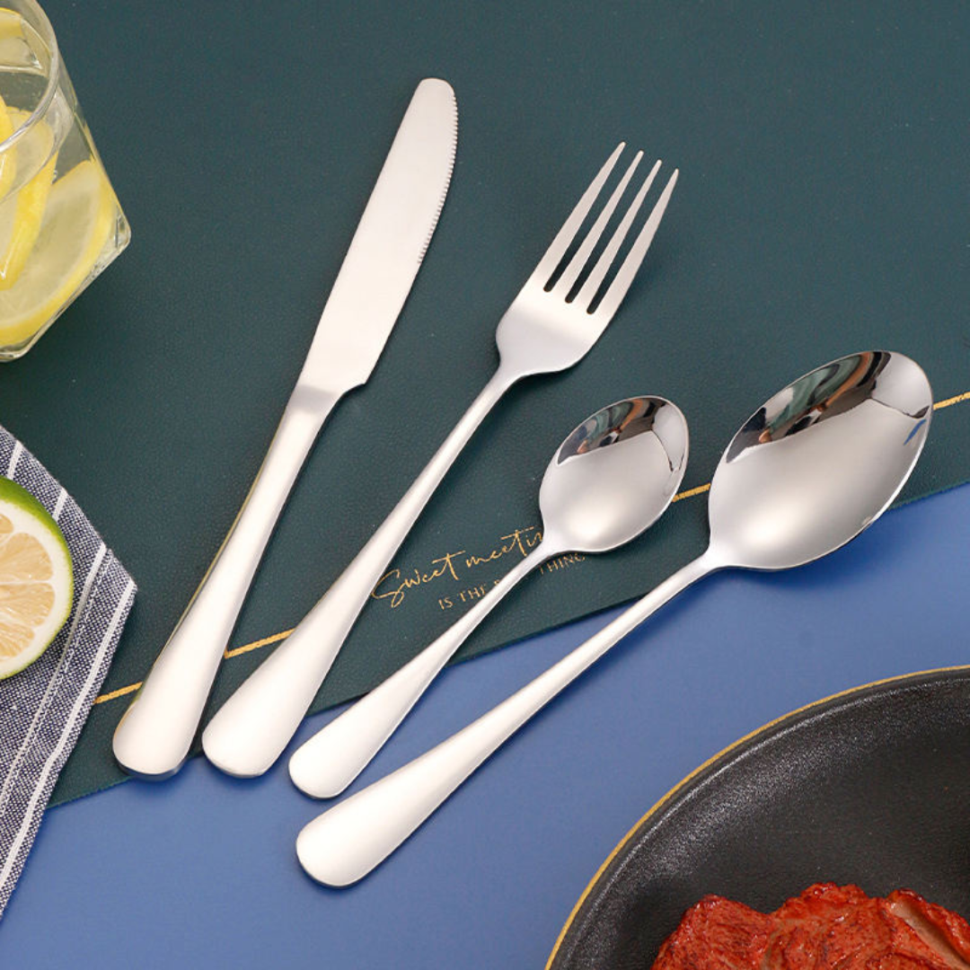 24-Piece Stainless Steel Cutlery Set - Luxurious Dining Essentials