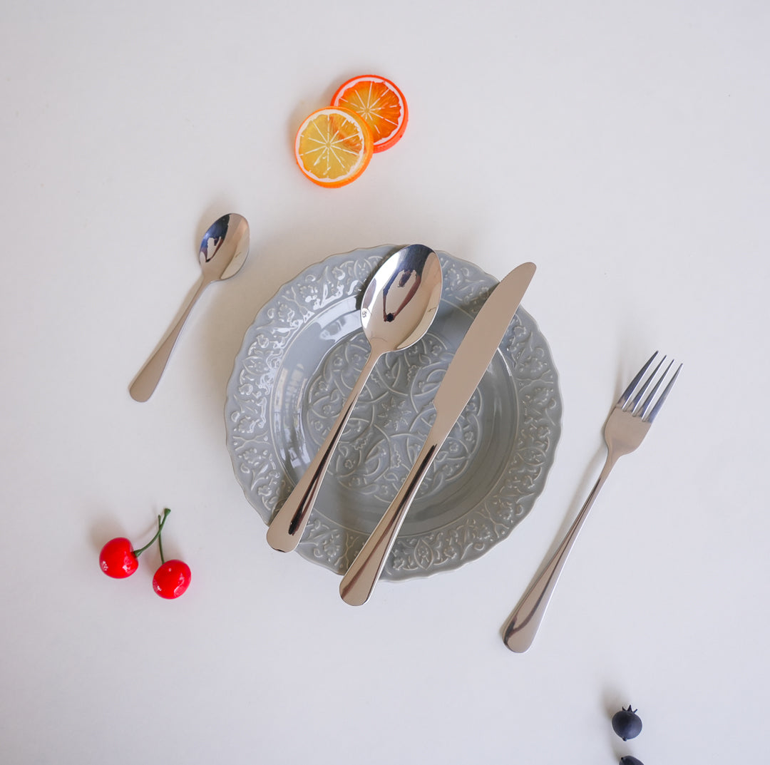 24-Piece Stainless Steel Cutlery Set | Premium Collection | Gold, Silver & Black