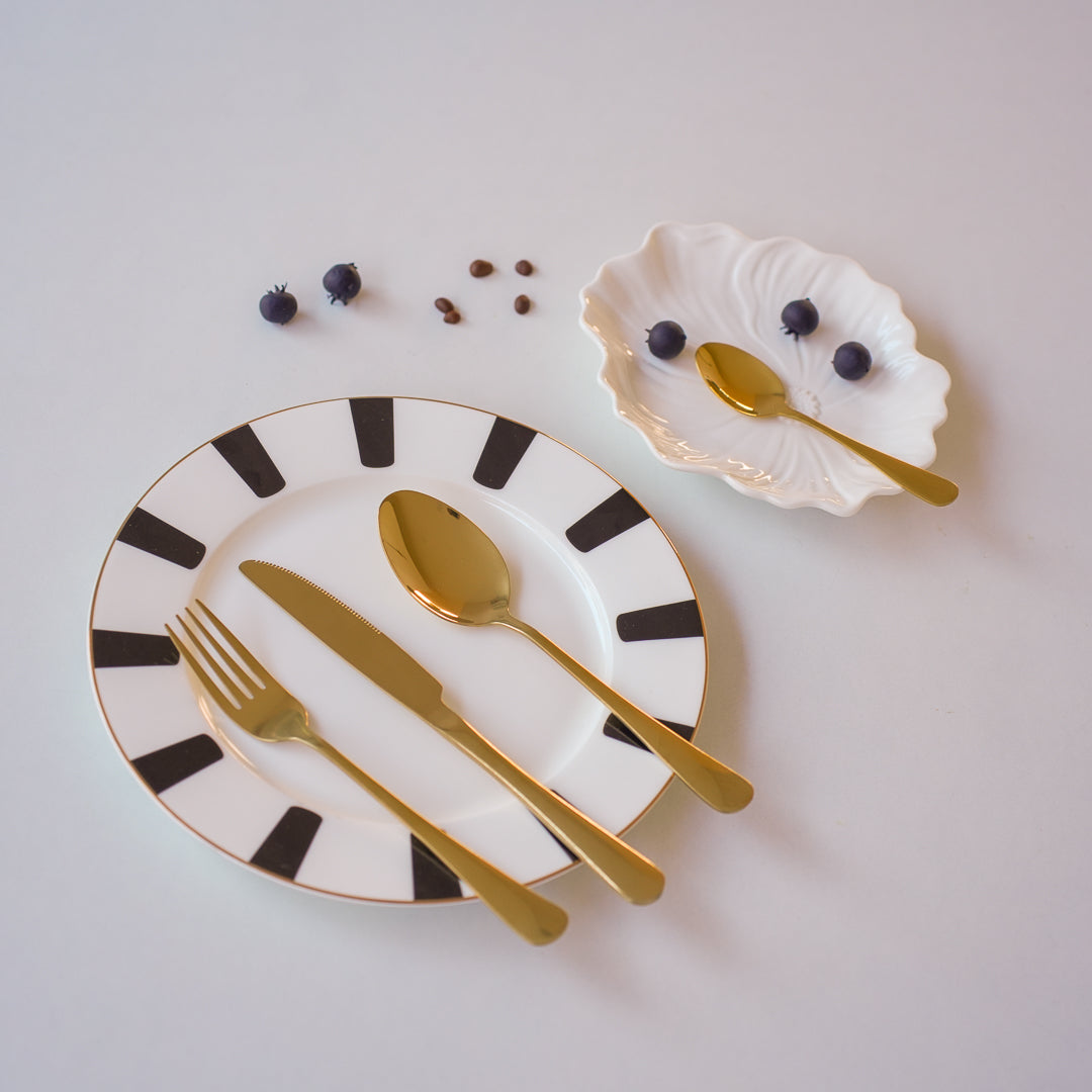 24-Piece Stainless Steel Cutlery Set | Premium Collection | Gold, Silver & Black