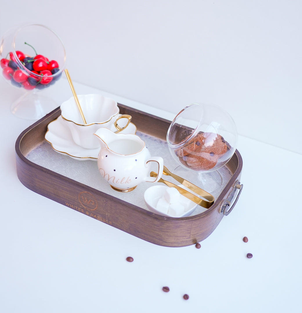 Luxury Porcelain Milk & Creamer Jar with Gold Rim – 100 ml