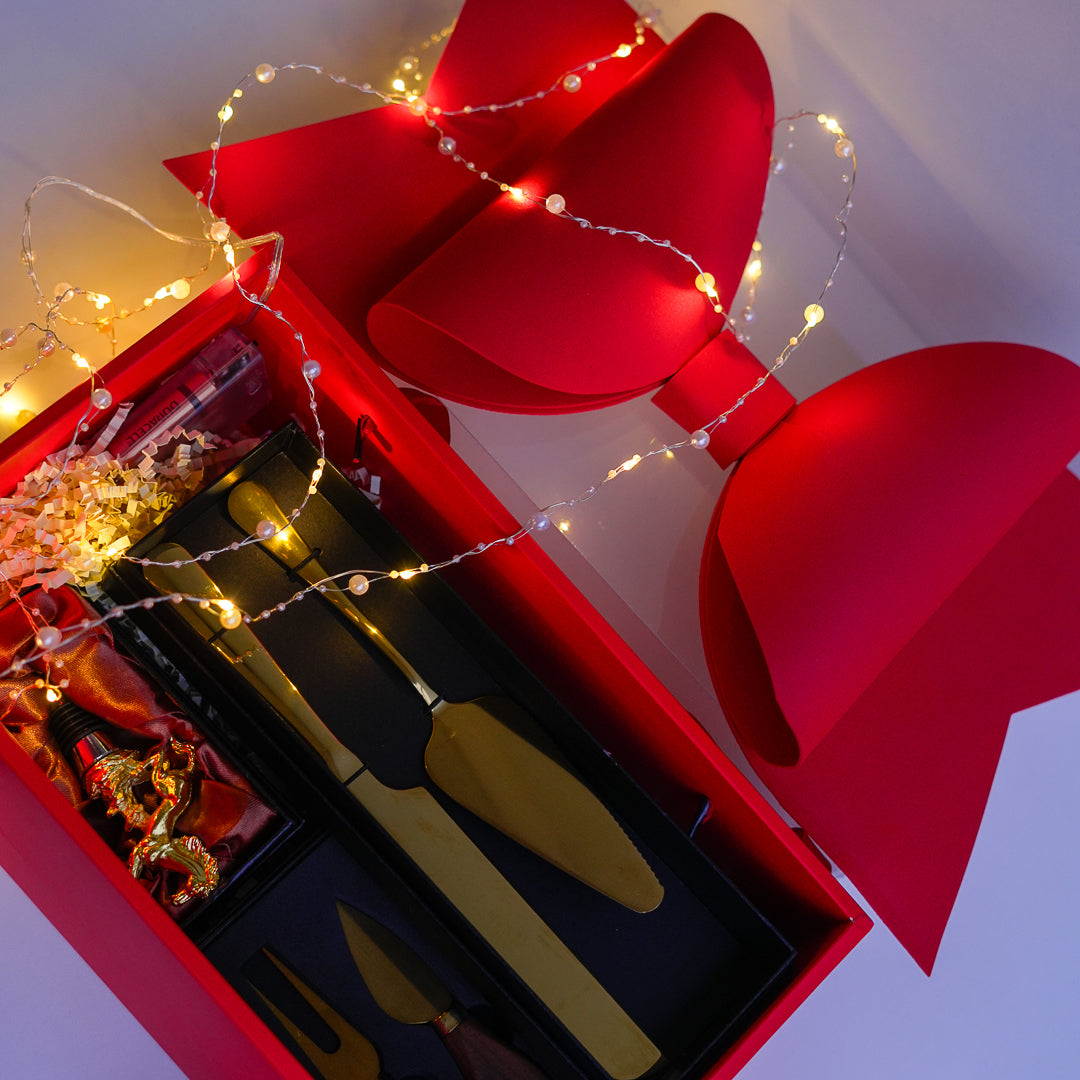 Wine & Cheese Gift Hamper in a Bow Box – 4 Curated Sets