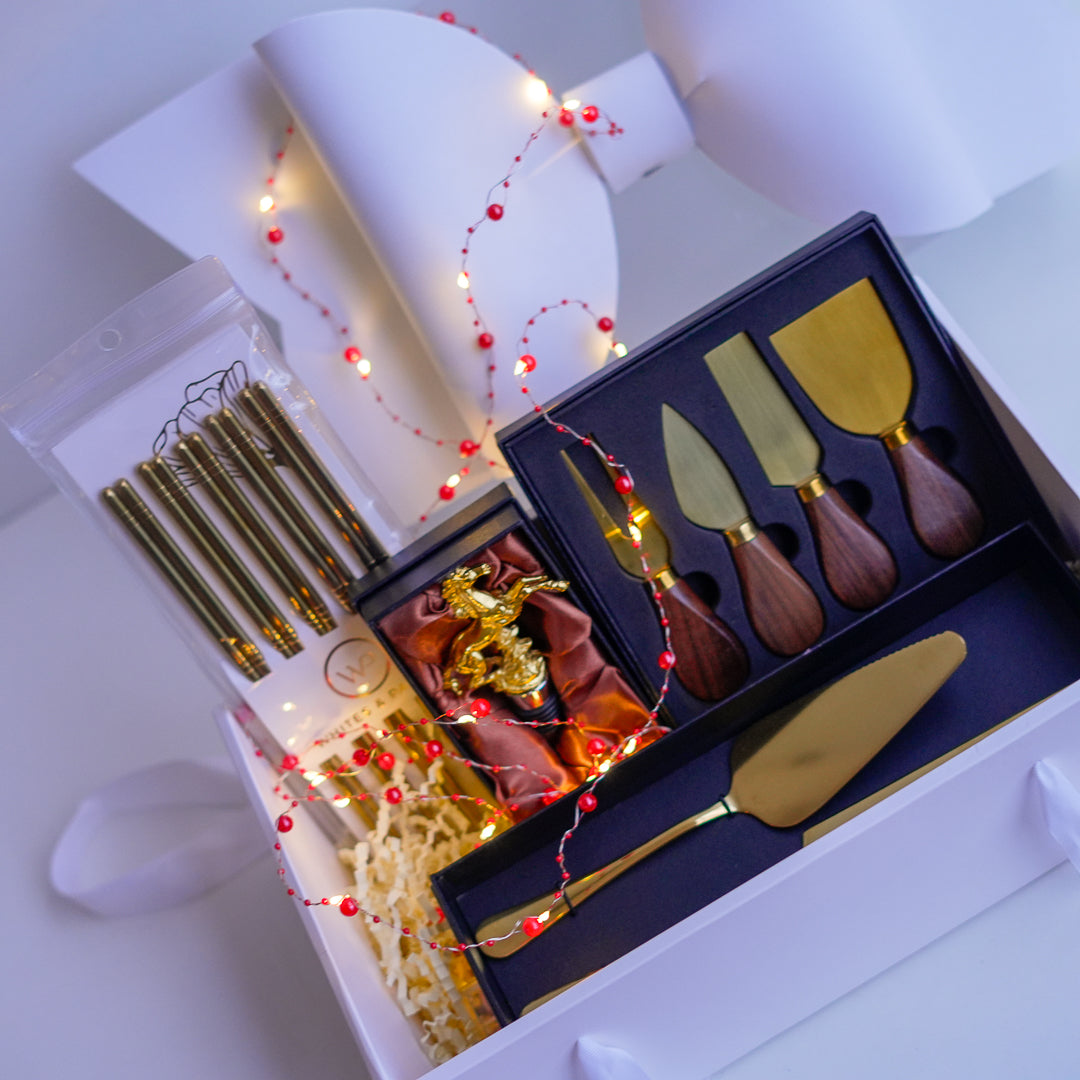 Wine & Cheese Gift Hamper in a Bow Box – 4 Curated Sets