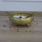 Handcrafted Gold Brass Urli with Peacock Handles | Chitai Work (10 & 12 Inch)