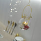 Hanging Tealight Candle Holder Lantern with Glass Vase