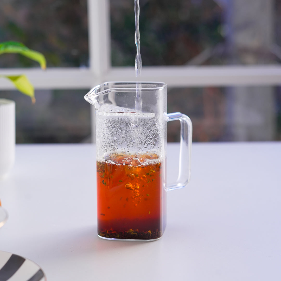 Glass Cup with Strainer | Built-In Filter & Spout | 400 ml