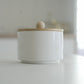 Small White Ceramic Jar with Wooden Lid – 200 ml Multipurpose Storage Container