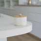 Small White Ceramic Jar with Wooden Lid – 200 ml Multipurpose Storage Container