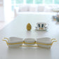 Gold Snack Tray with Heart Bowls – 4 Pcs Gift Set