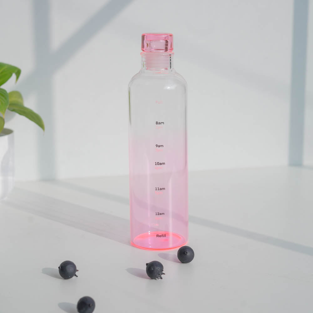 Borosilicate Glass Water Bottle (500ml) – 4 color options