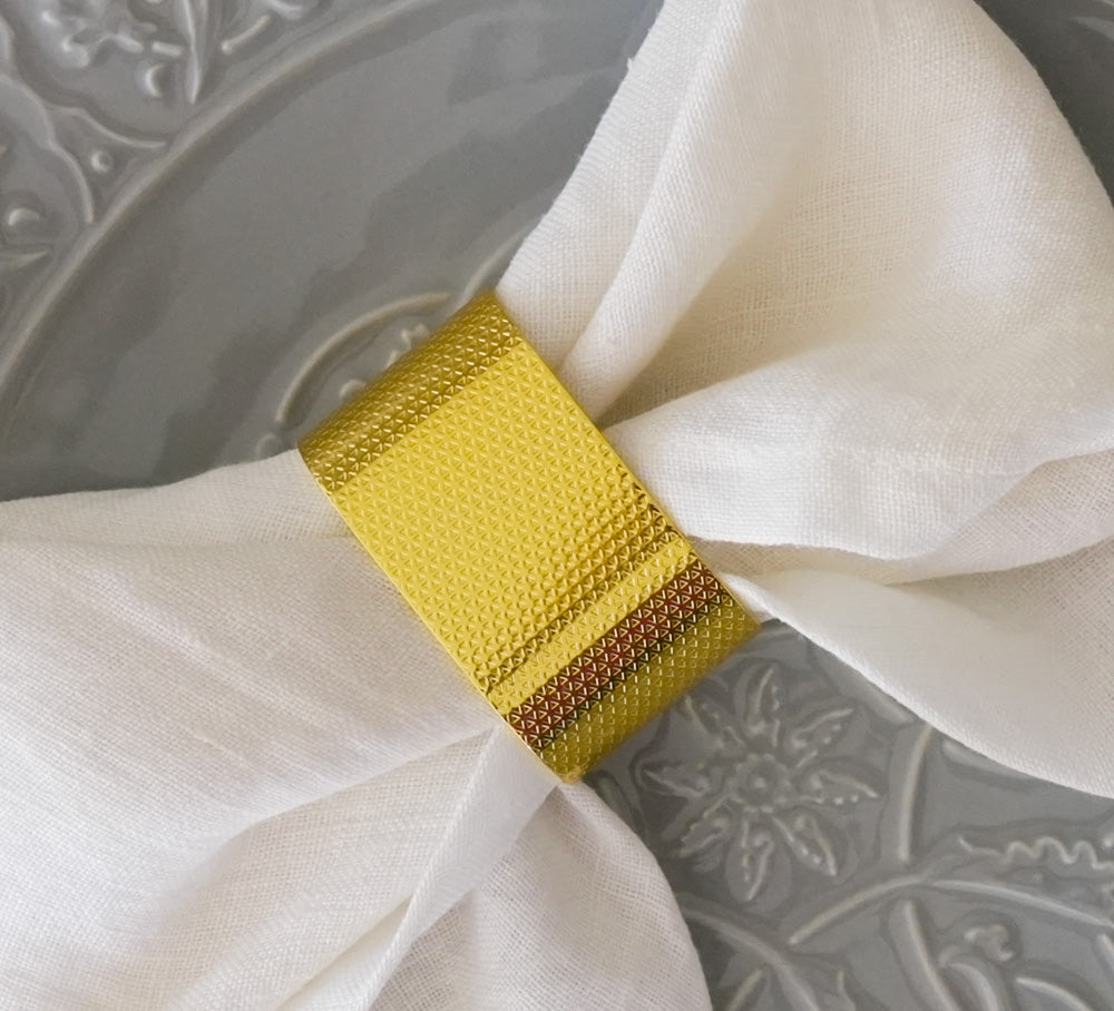 Napkin Rings Set – Gold Metal Band, (Set of 4/6/8) Perfect for Formal & Casual Dining