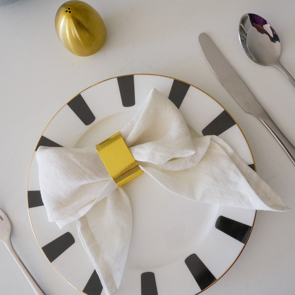 Napkin Rings Set – Gold Metal Band, (Set of 4/6/8) Perfect for Formal & Casual Dining