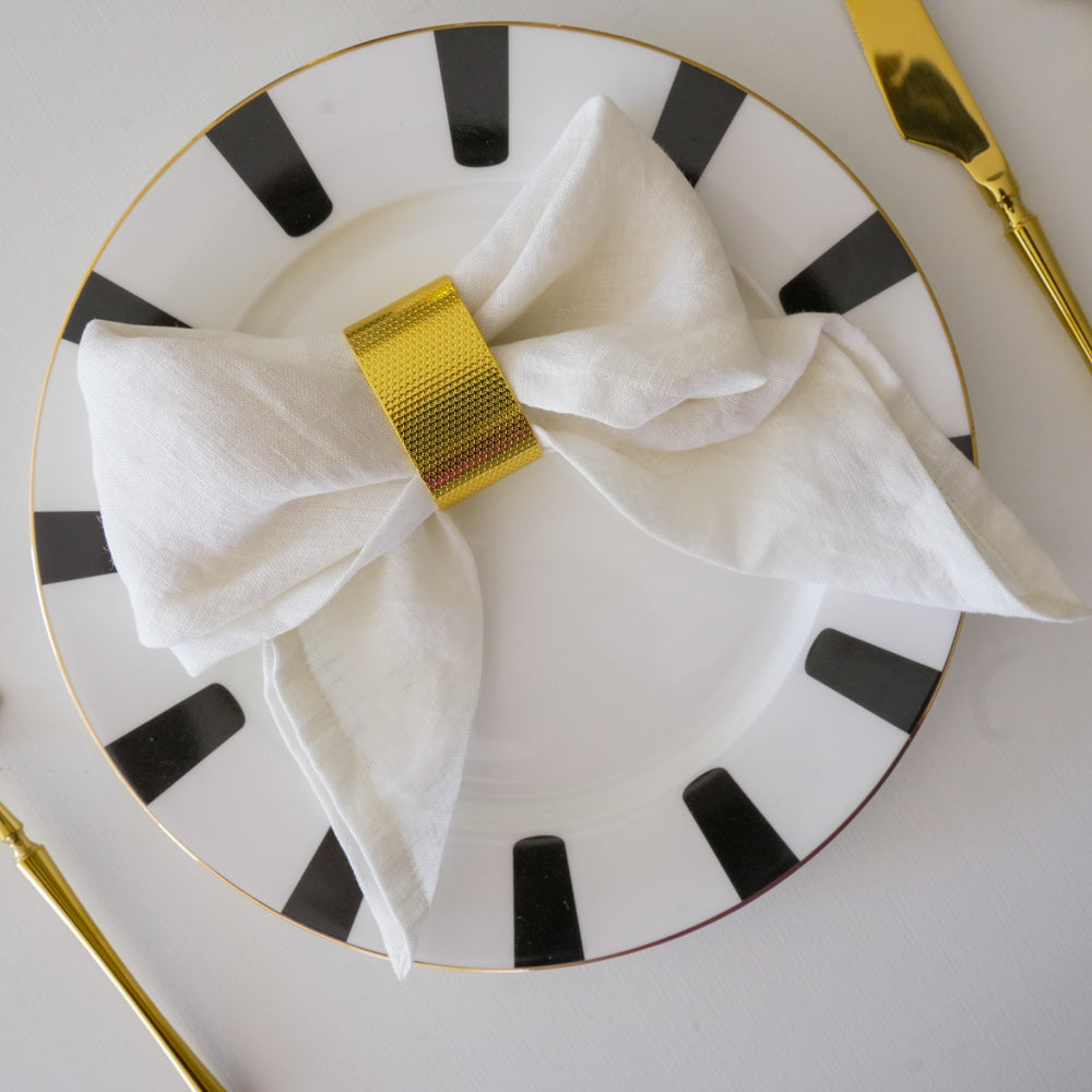 Napkin Rings Set – Gold Metal Band, (Set of 4/6/8) Perfect for Formal & Casual Dining