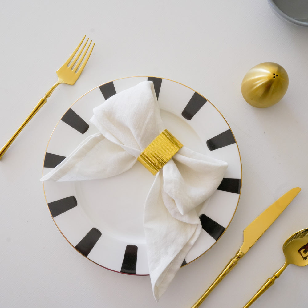 Napkin Rings Set – Gold Metal Band, (Set of 4/6/8) Perfect for Formal & Casual Dining