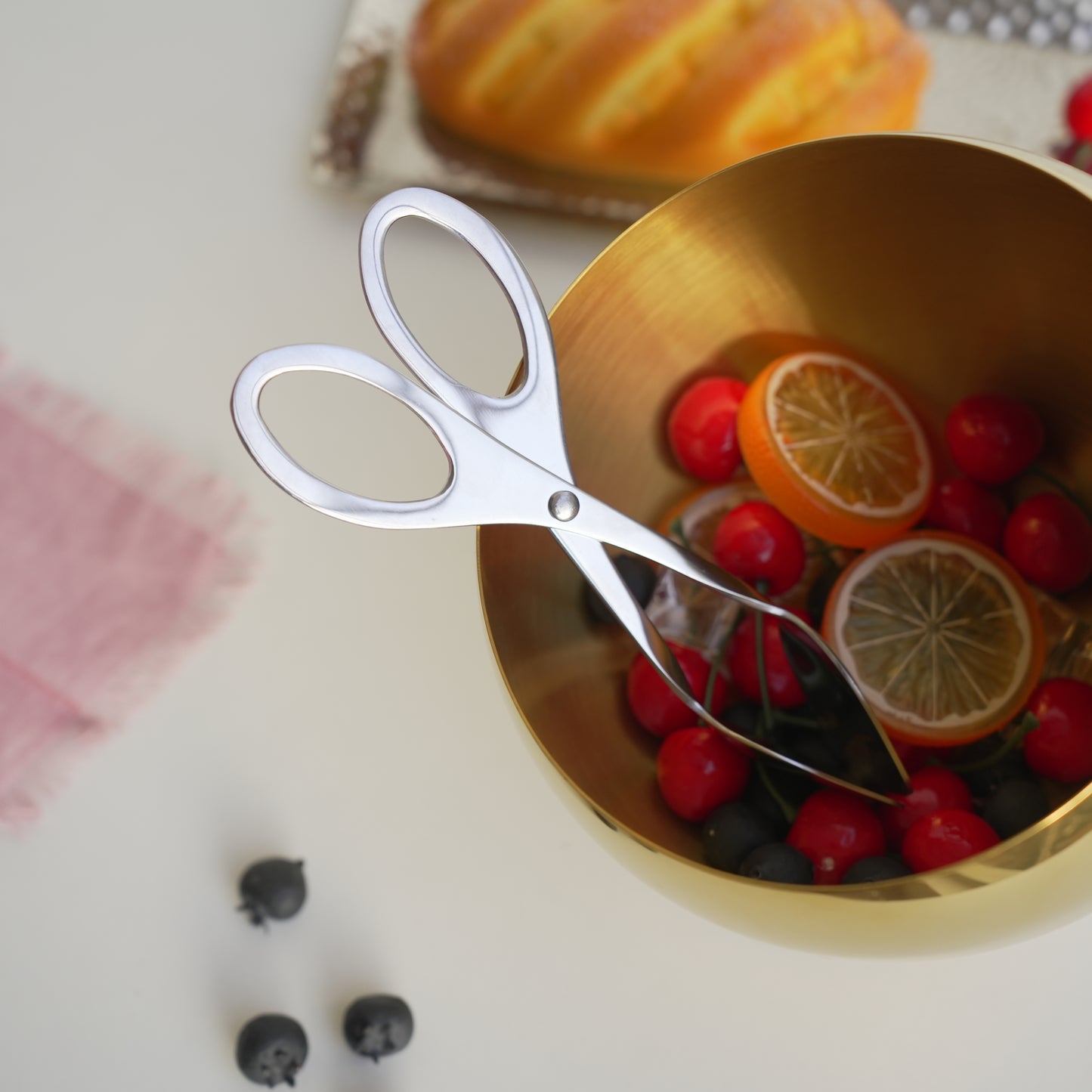 Small Clip Tong | Scissors shape | Gold Silver | Stainless Steel