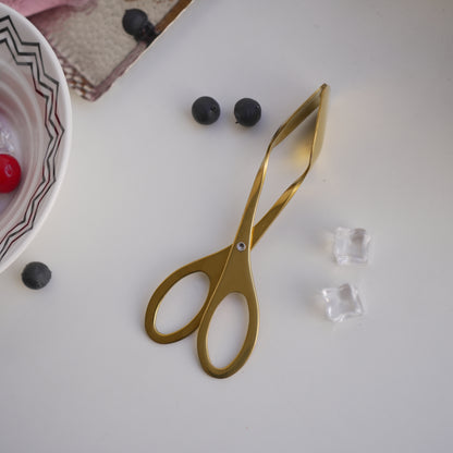 Small Clip Tong | Scissors shape | Gold Silver | Stainless Steel