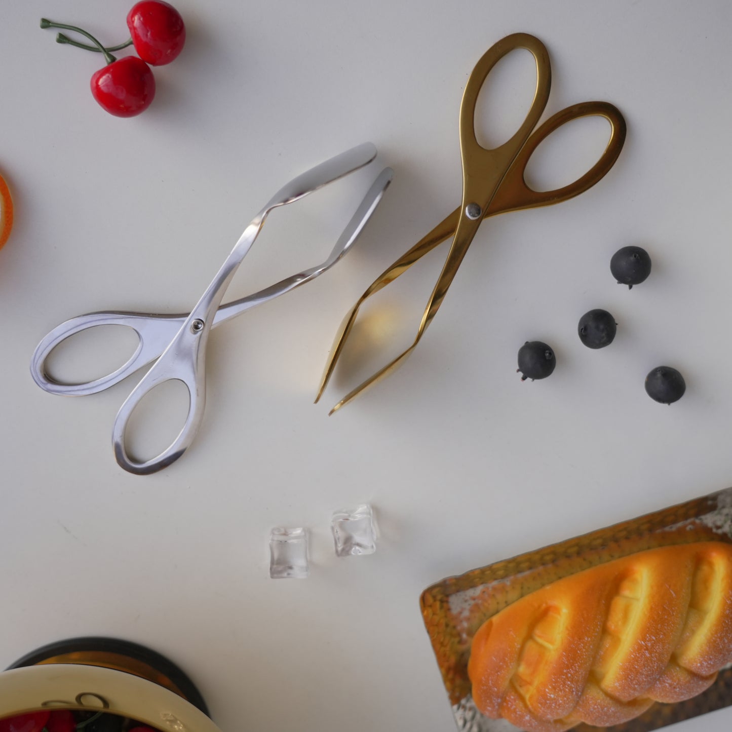 Small Clip Tong | Scissors shape | Gold Silver | Stainless Steel