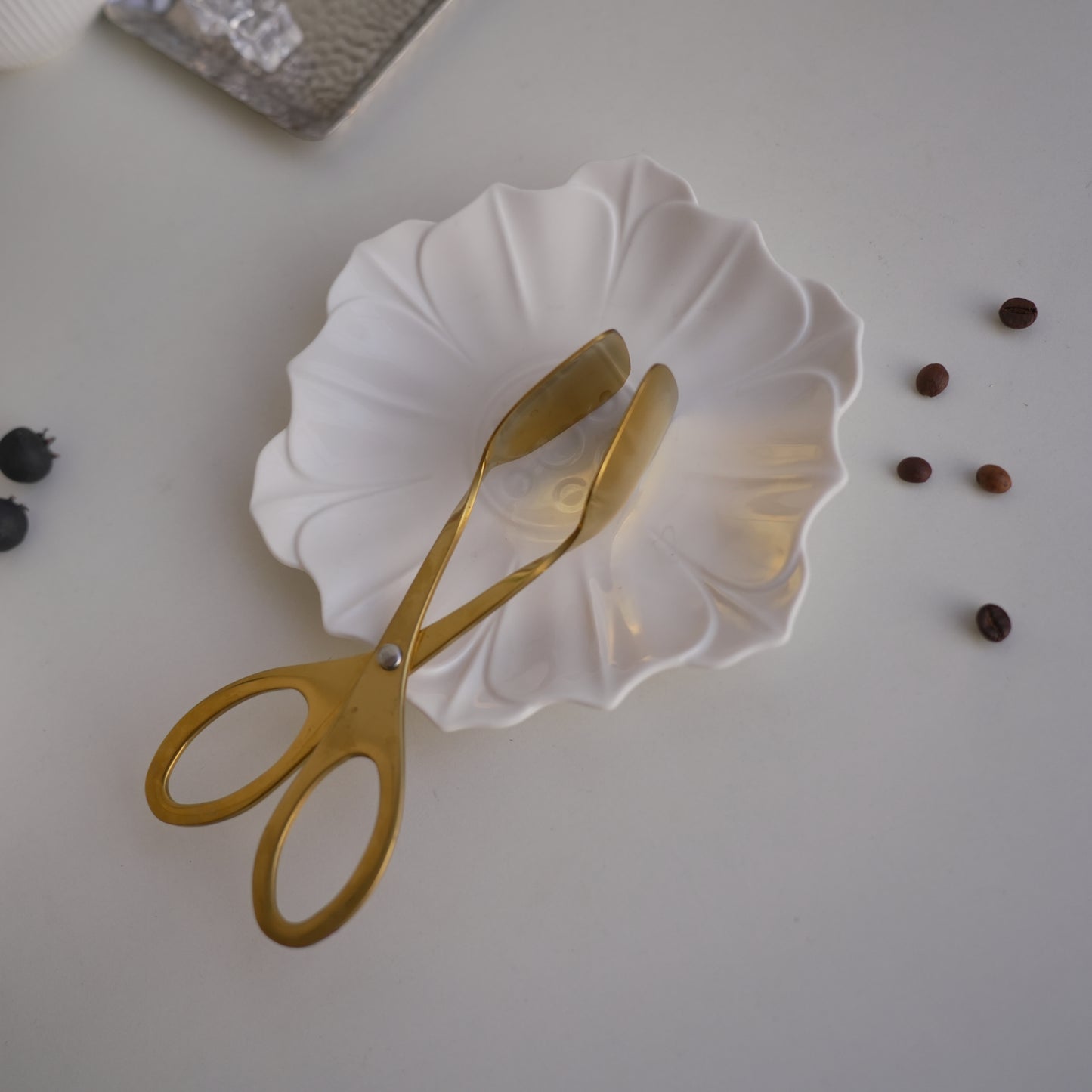 Small Clip Tong | Scissors shape | Gold Silver | Stainless Steel