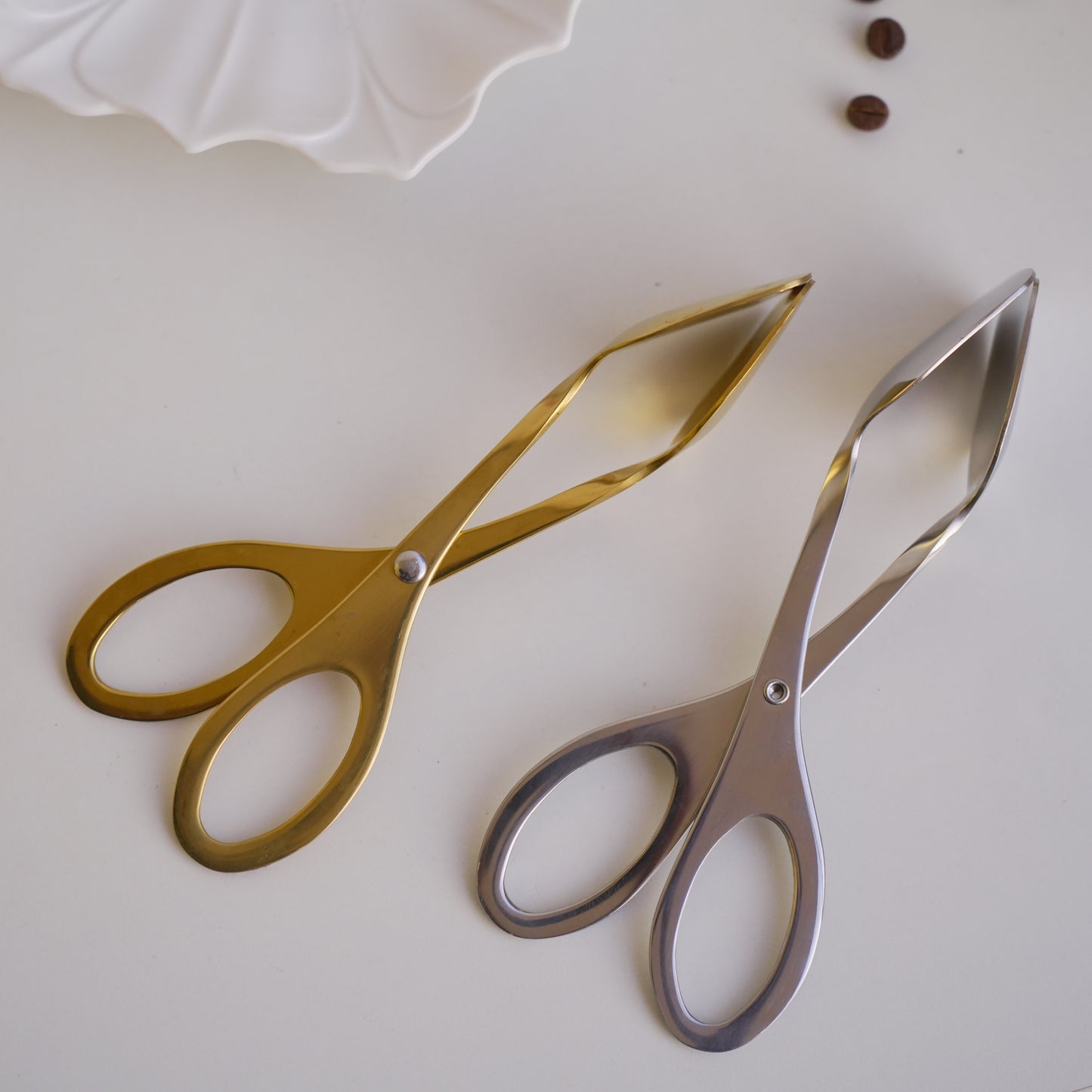 Small Clip Tong | Scissors shape | Gold Silver | Stainless Steel