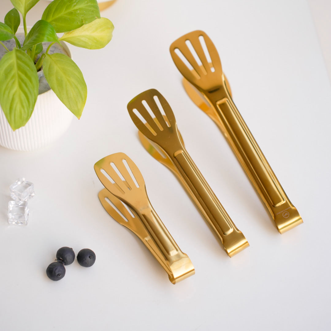 Classic Multipurpose Tong | 4 sizes | Gold & Silver | Stainless Steel