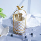 Cutlery Stand - Large size - White & Gold - Multipurpose Dining and Home Decor Organizer