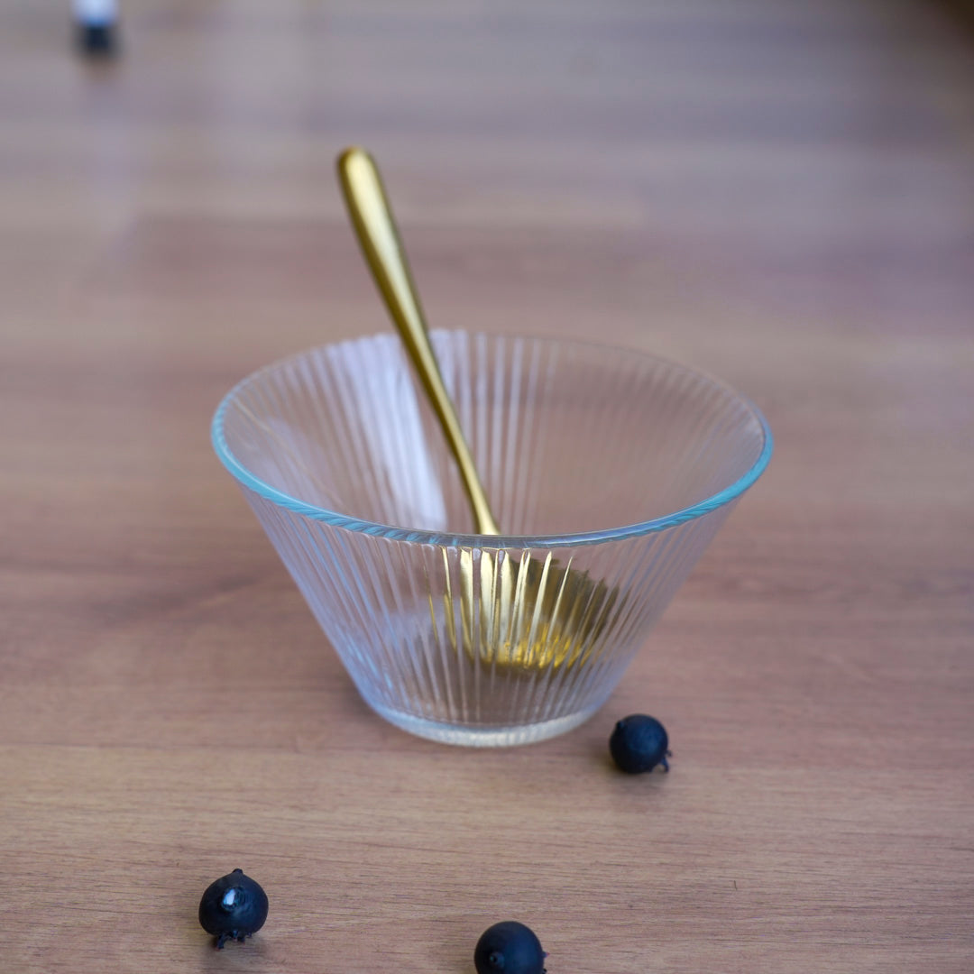 Glass Serving Bowl |  Fluted design