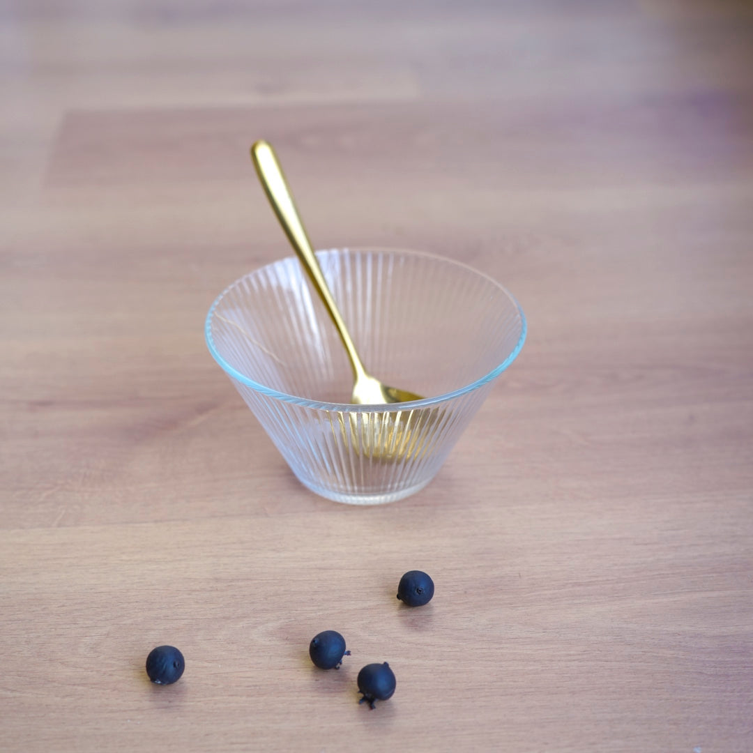 Glass Serving Bowl |  Fluted design