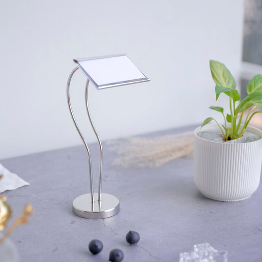 Luxury Metal Buffet Dish Name Stand – Gold & Silver | 8-Inch Table Display Stand for Events, Restaurants & Home Entertaining