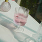 Floral Ribbed Stem Glass Set | Luxury Borosilicate Drinkware