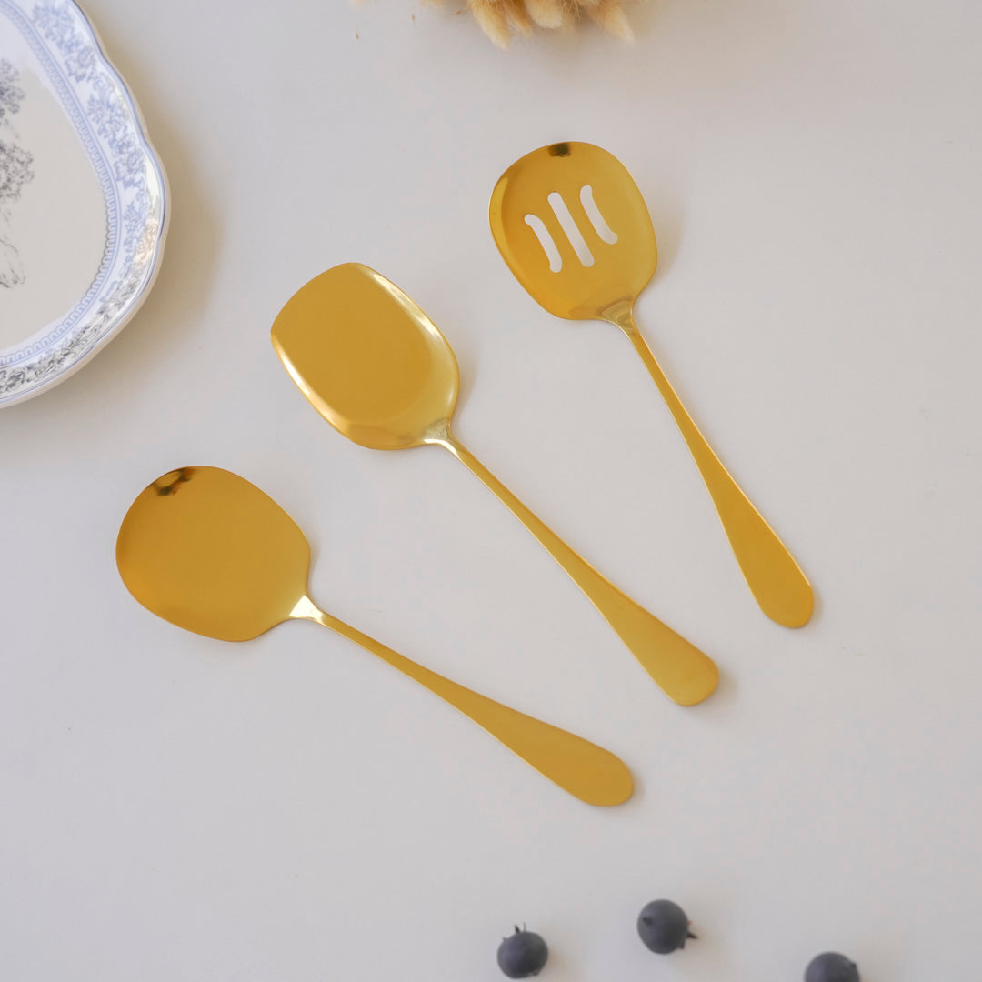 Set of 3 Serving Spoons for dry items | Luxury | Stainless Steel