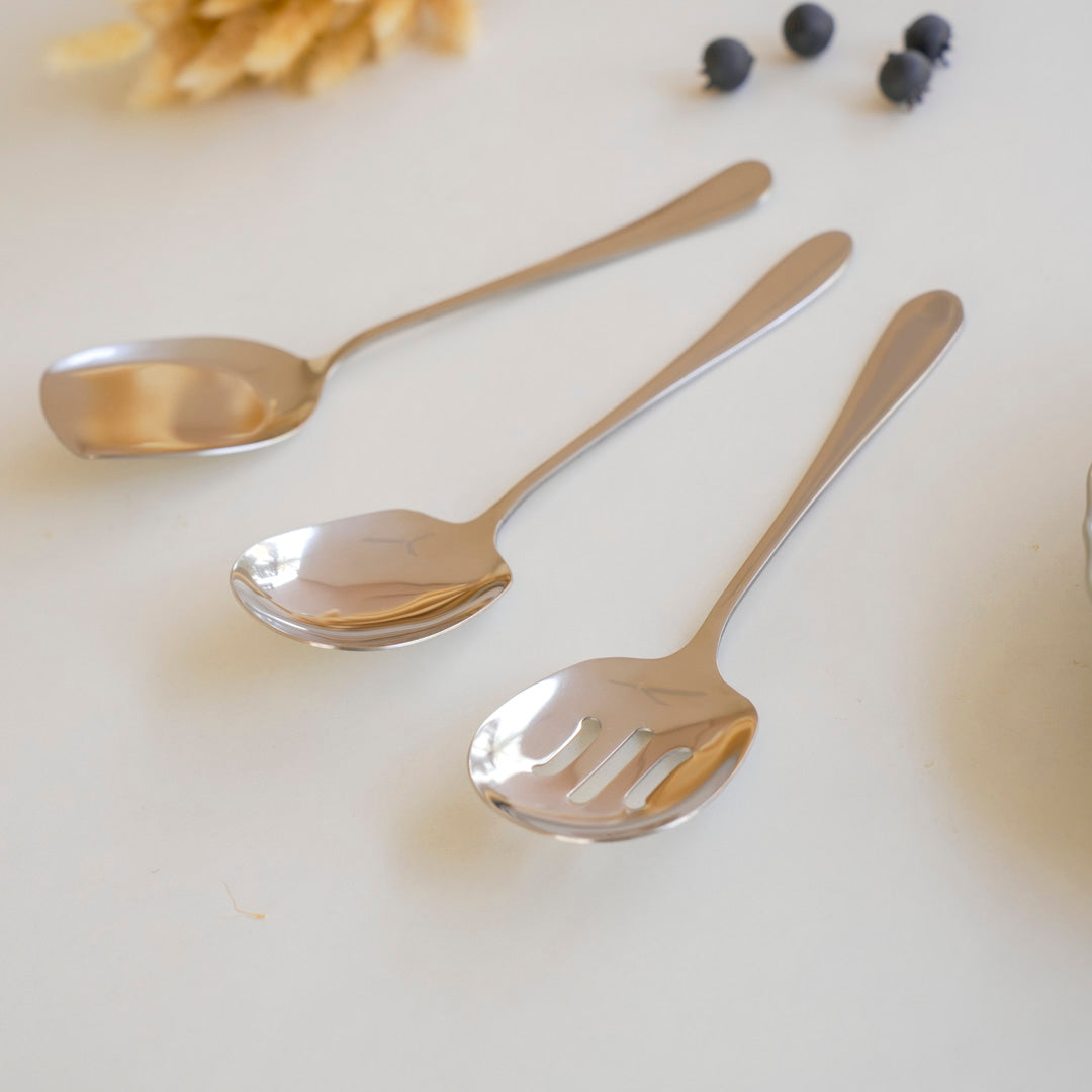 Set of 3 Serving Spoons for dry items | Luxury | Stainless Steel