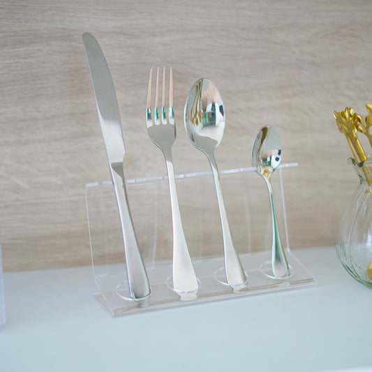 Cutlery Set - 304 Stainless Steel - Set of 24 - Silver