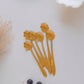 Gold Dessert & Tea Spoons |Set of 6 & 12 |Chrysanthemum Flower