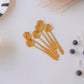 Gold Dessert & Tea Spoons |Set of 6 & 12 |Chrysanthemum Flower
