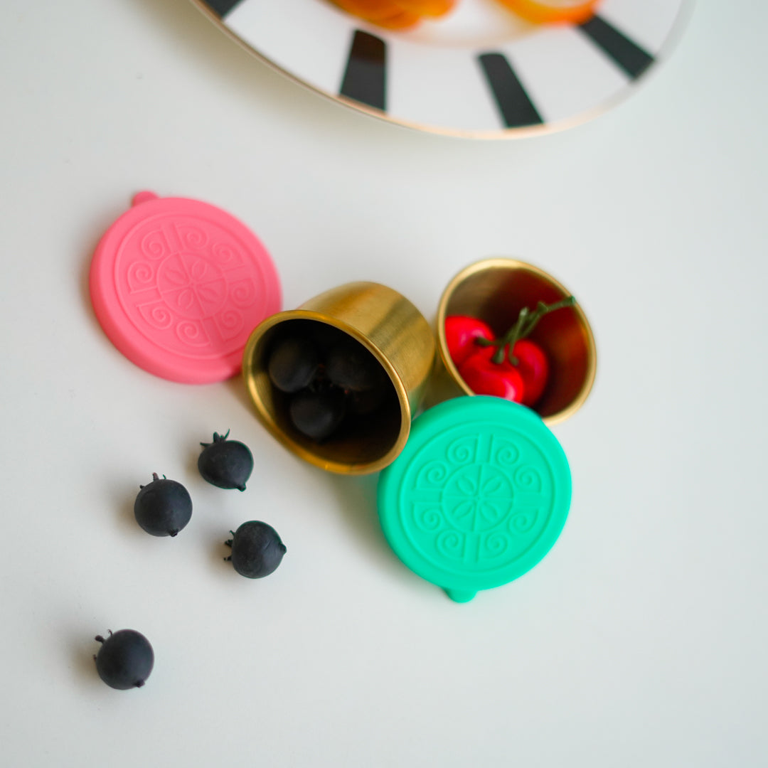 Set of 2 Stainless Steel Dip Bowls with Lids – 40ml & 70ml | Gold & Silver Finish