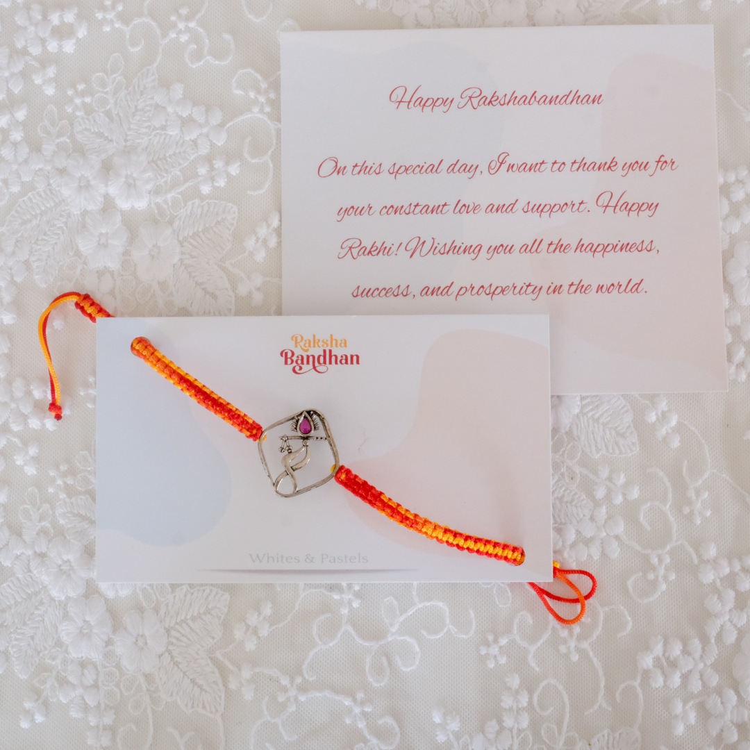 Luxury Silver Krishna Raakhi