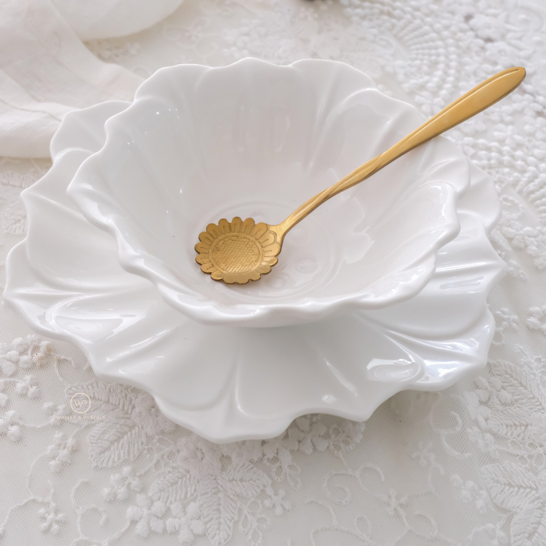 Premium gold PVD coated sunflower spoon set
