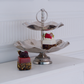 Premium metal dessert stand for cakes, pastries, and festive table settings.