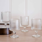 Modern fluted drinking glasses for dining table