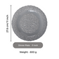 Grey Embossed Ceramic Dinner Plate - 11 inch