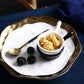 Set of 2 ceramic dip bowls in black and white – elegant serving bowls