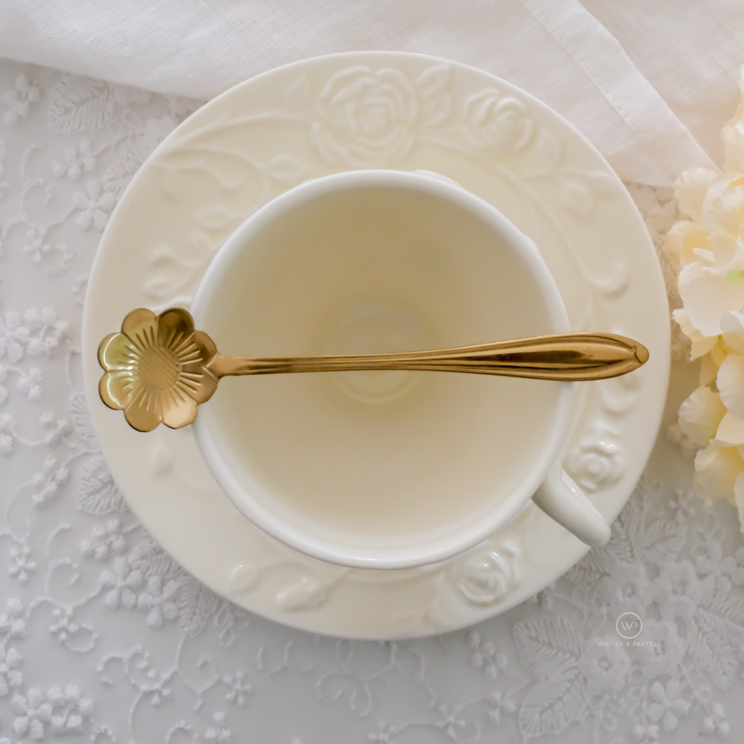 Stainless steel flower spoon for Morning Tea