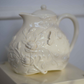 Designer Ceramic Tea Pot with Embossed Flowers & Butterflies